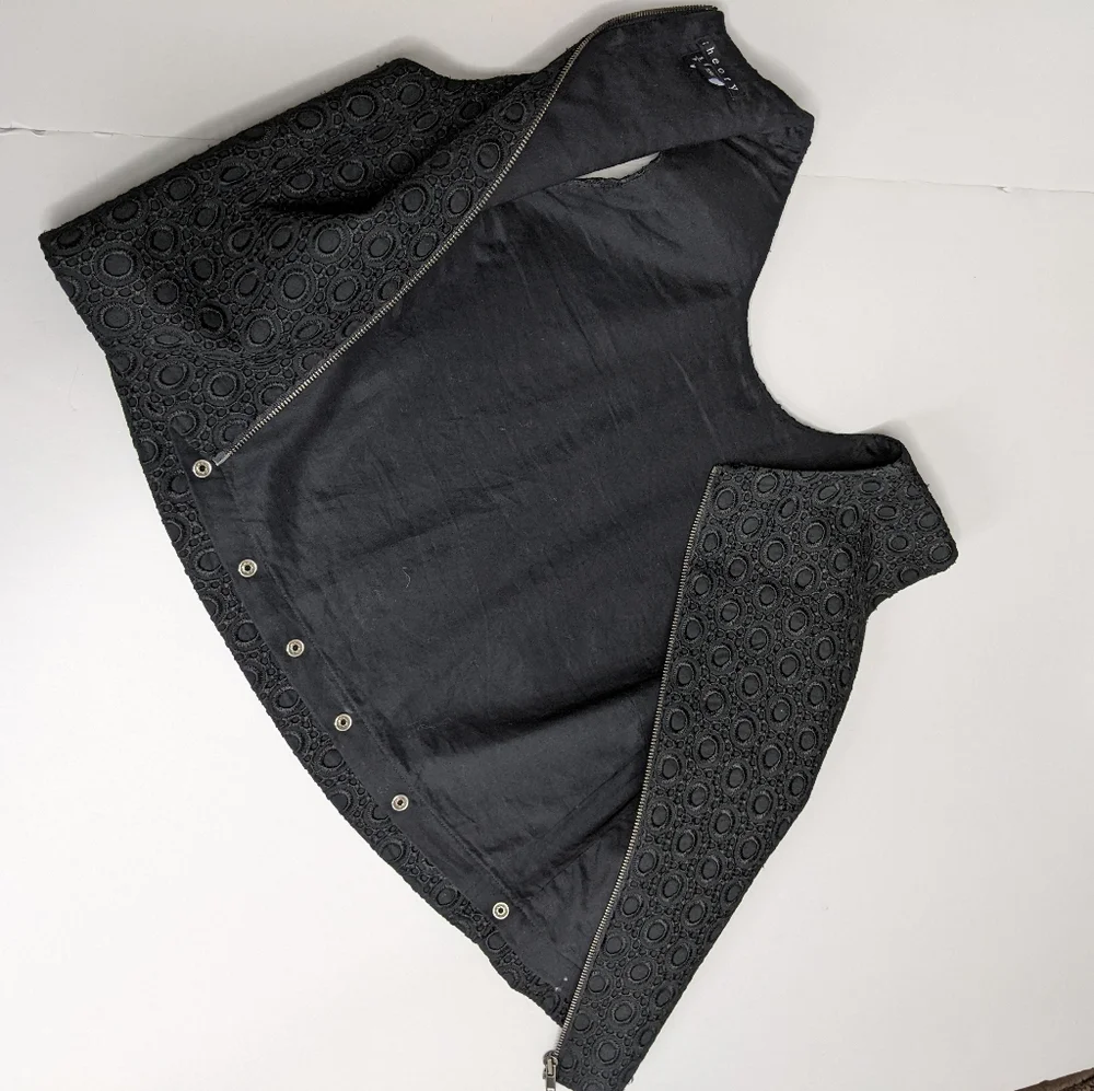 THEORY Yuranda Black Eyelet Tank Sz S - Picture 9 of 11